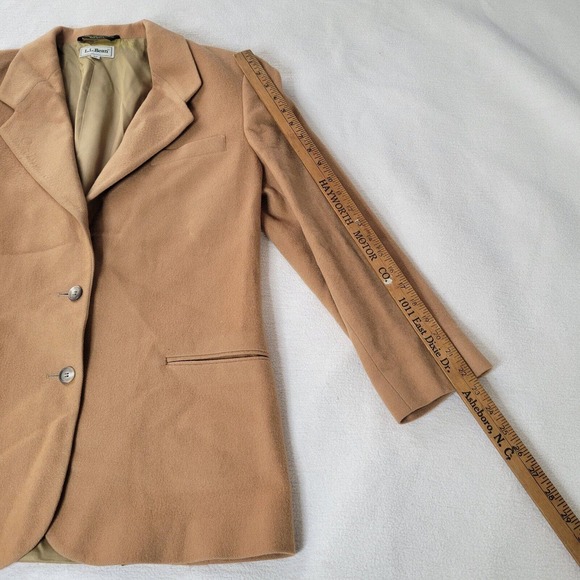 LL Bean Coat Size 12 Beige Topcoat Blazer Womens Top - Picture 6 of 16
